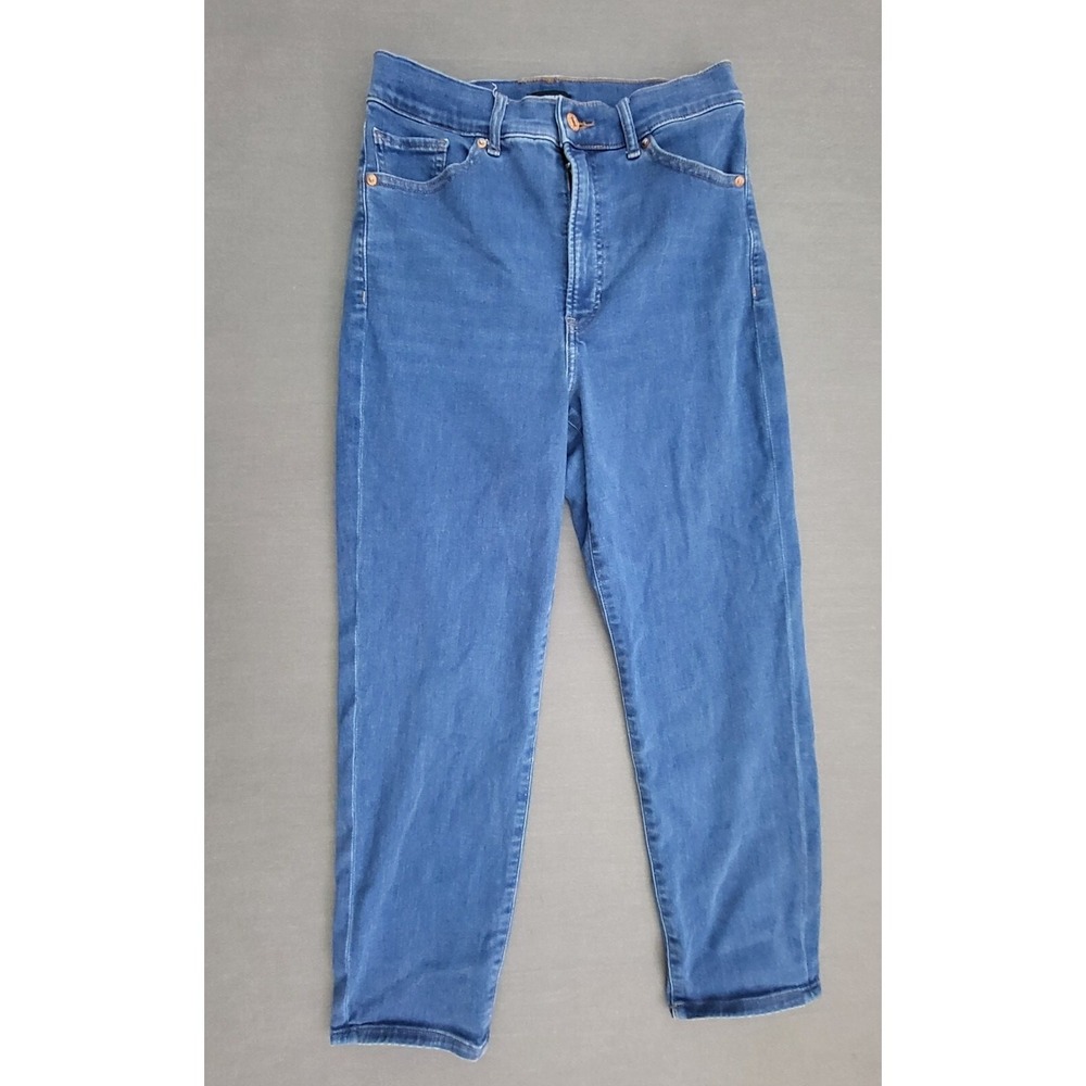 EXPRESS Mom Jean Super High Rise Blue Wash Denim Women Size 8 Boho Casual Modern